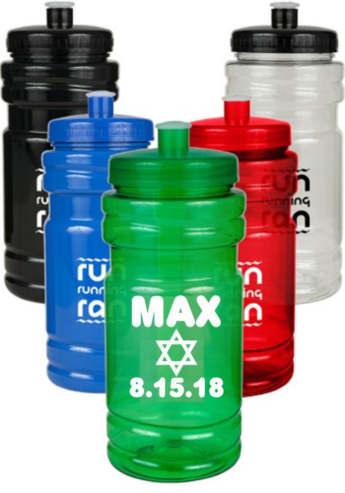 Custom Printed 20 oz. Water Bottles with Push Cap - Printed 1 Color 1